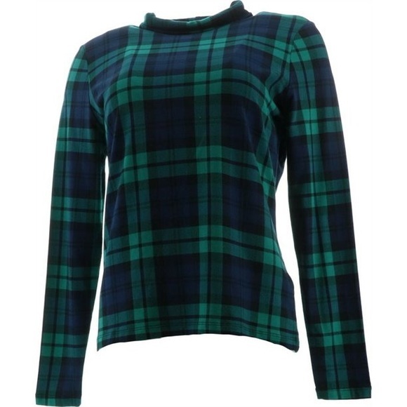 Splendid Tops - Splendid Green Plaid‎ Pullover Blouse